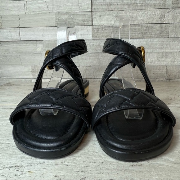 KURT GEIGER Mayfair Black Quilted Leather Ankle Strap SANDALS Black NEW Size 36 - Picture 4 of 13